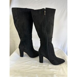 Couto Women's Faux Suede Knee Boots Size Zipper 3.5" Block Heel Size 9 NWOT